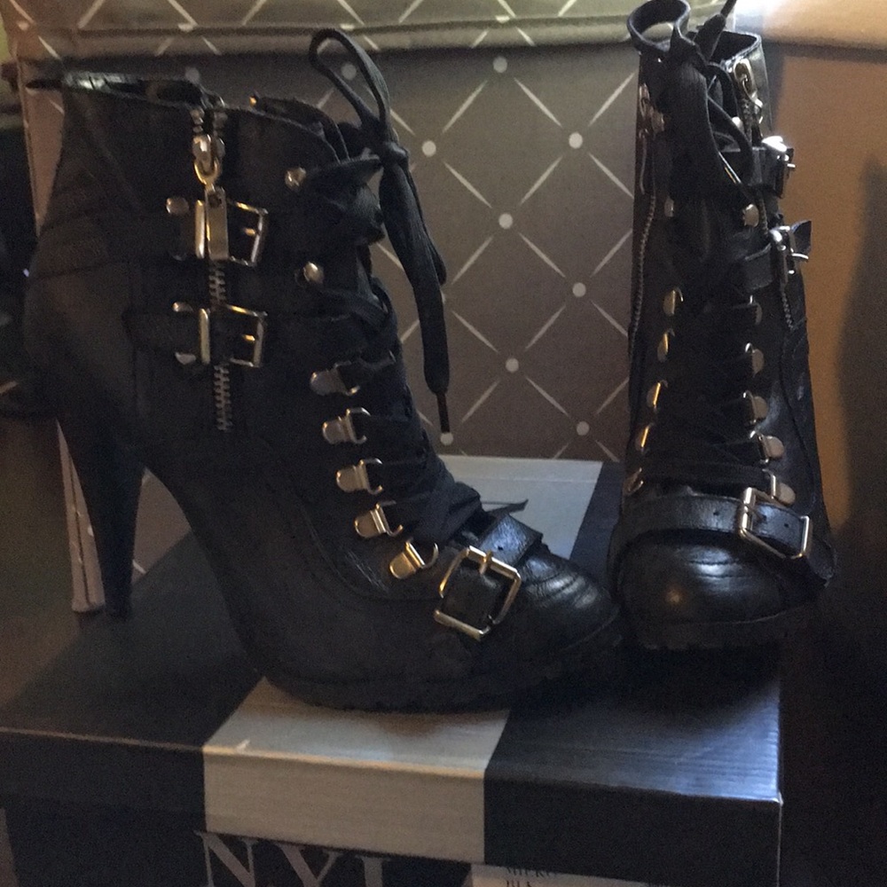 Black bad ass high heel boots